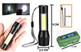 El Feneri Şarjlı Kamp Avcılık Feneri Mini Led Zoom Fener Üç Fonksiyon Fener