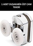 1 Adet Üst Duşakabin Tekerleği Üst Cam Rulman Krom Teker 23 MM