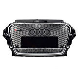 Audi A3 RS3 2012-2016 Quattro Yazılı Kromlu Siyah Panjur