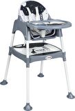 BabyDoor & Mama Star Çalışma Masalı Pedli Mama Sandalyesi Gri 3 in 1
