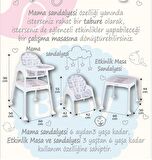 BabyDoor & Mama Star Çalışma Masalı Pedli Mama Sandalyesi Gri 3 in 1