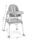 BabyDoor & Mama Star Çalışma Masalı Pedli Mama Sandalyesi Gri 3 in 1