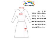 Uğur Böceği Çocuk Kolu Çiçek Motifli Tüllü Full Likralı Elbise (10-16) Yaş