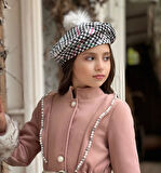 uğurböceğiçocuk Kolu Kürklü İnci Detaylı Kaban Kazayağı Elbise 4'lü Kız Çocuk Takım