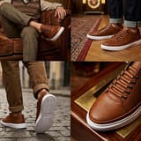 Erkek Beyaz Tabanlı Retro Sneaker