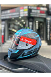 Storm 2 Racer Mat Mavi Full Face Kask