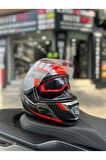 Storm 2 Racer Mat Titanıum Neon-Turuncu Full Face Motosiklet Kask