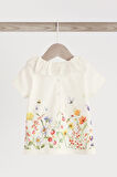 Next Baby Mercan Pembesi Çiçek Desenli Alt Üst Takım