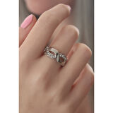 Gümüş Renk Zirkon Taşlı Kadın Yüzük