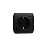 6 Adet Sıva Üstü Siyah (vantablack) Priz Elbi / Alsu