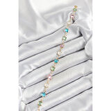 Pirinç Gold Renk Karışık Renk Kare Zirkon Taşlı Kadın Bileklik