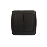 4 Adet Sıva Üstü Siyah (vantablack) Komütatör İkili Anahtar Elbi / Alsu