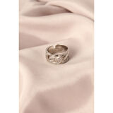 Gümüş Renk Metal Zirkon Taşlı Ayarlanabilir Kadın Yüzük