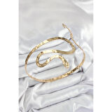 Pirinç Yılan Model Gold Renk Kadın Pazu Bileklik