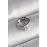 316l Çelik Gümüş Renk Zirkon Taşlı Tragus Piercing - Tj-pr1307