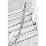 Pirinç Zirkon Taşlı Sıralı Ok Model Gümüş Renk Kadın Bileklik