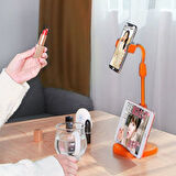 Buffer® Masa Üstü Tablet Ve Telefon Tutucu Plastik Aparat Turuncu Telefon Standı