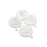 4 Pcs Süsleme Şablonu Plastik Kahve Fincan - Yıldız - Gülen Yüz - Palyaço (4915)