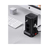 Wp711 Akım Korumalı Priz Kablosuz Şarj İstasyonu 11x Soket 3x Usb 1xtype-c Kablolu Grup Priz