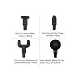 Yeni Nesil Darbeli Titreşimli Şarjlı Sporcu Masaj Tabancası 4 Başlıklı Lc-002 (4915)