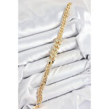 Pirinç Zirkon Taşlı Küba Zincir Model Gold Renk Kadın Bileklik