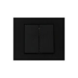 2 Adet Ovivo Grano Siyah Komitatör İkili Anahtar Çerçeve Dahil 2'li