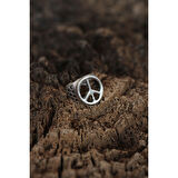 Barış İşareti Tasarımlı Ayarlamalı Erkek Yüzük