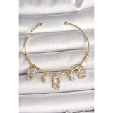 Pirinç Gold Renk Sallantı Zirkon Taşlı Messika Figür Charm Kadın Bileklik