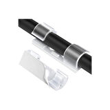 Kablo Sabitleyici Klipsler 20 Adet Kablo Düzenleyici Duvar Fayans Cam Kablo Tutucu Yapışkanlı Klips (4915)