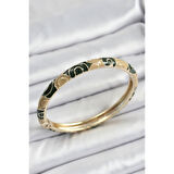 Mineli Pirinç Siyah ve Kahverengi Motifli Kadın Kelepçe