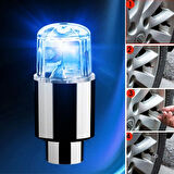 Araç Ve Bisiklet İçin 2’li Mavi Led Hava Valfi Işık Kapakları–gece Parlayan Lastik Lambası Sibop Kapağı (4915)