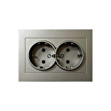 Ovivo Grano Siyah Topraklı Priz+topraklı Priz İkili Set Viceantrasit