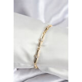 Pirinç VIP Seri Gold Renk Parçalı Model Zirkon Taşlı Kadın Bileklik