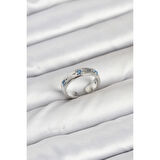 Pirinç Gümüş Renk Mavi Zirkon Taşlı Kutup Yıldızı Model Kadın Yüzük