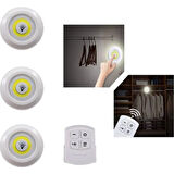 Uzaktan Kumandalı Yapışkanlı 3’lü Led Spot Lamba (4915)