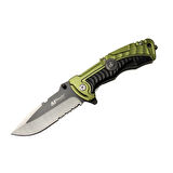 4-12-1 Haki Kurtarma / Kamp Çakısı 21cm- Yarı Otomatik, Testere Detaylı, Cam Kırma Aparatlı