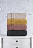 Cotton Box Plump 50x90 4lü Havlu Seti Bej Gülkurusu Hardal Antrasit