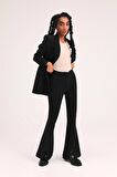 Quzu Kadın Siyah Oversize Blazer Ceket (21Y50873-01)