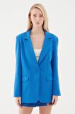 Quzu Kadın Sax Mavi Oversize Blazer Ceket (21Y50873-05)