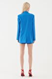 Quzu Kadın Sax Mavi Oversize Blazer Ceket (21Y50873-05)