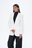 Blazer Ceket Ekru