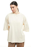 Truvakar Kol Basic Oversize Tişört Bej