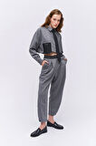 Sloganlı Jogger Pantolon Gri
