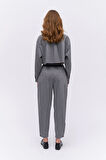 Sloganlı Jogger Pantolon Gri