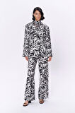 Zebra Desenli Oversize Blazer Ceket Siyah