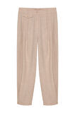 Pile Detaylı Jogger Pantolon Naturel
