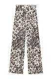 Leopar Desenli Geniş Paça Pantolon Taş