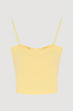 Modal Askılı Crop Basic Atlet Sarı