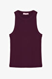 Halter Yaka Basic Fitilli Atlet Mürdüm