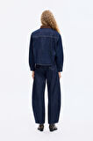 Yüksek Bel Baggy Kot Pantolon Lacivert